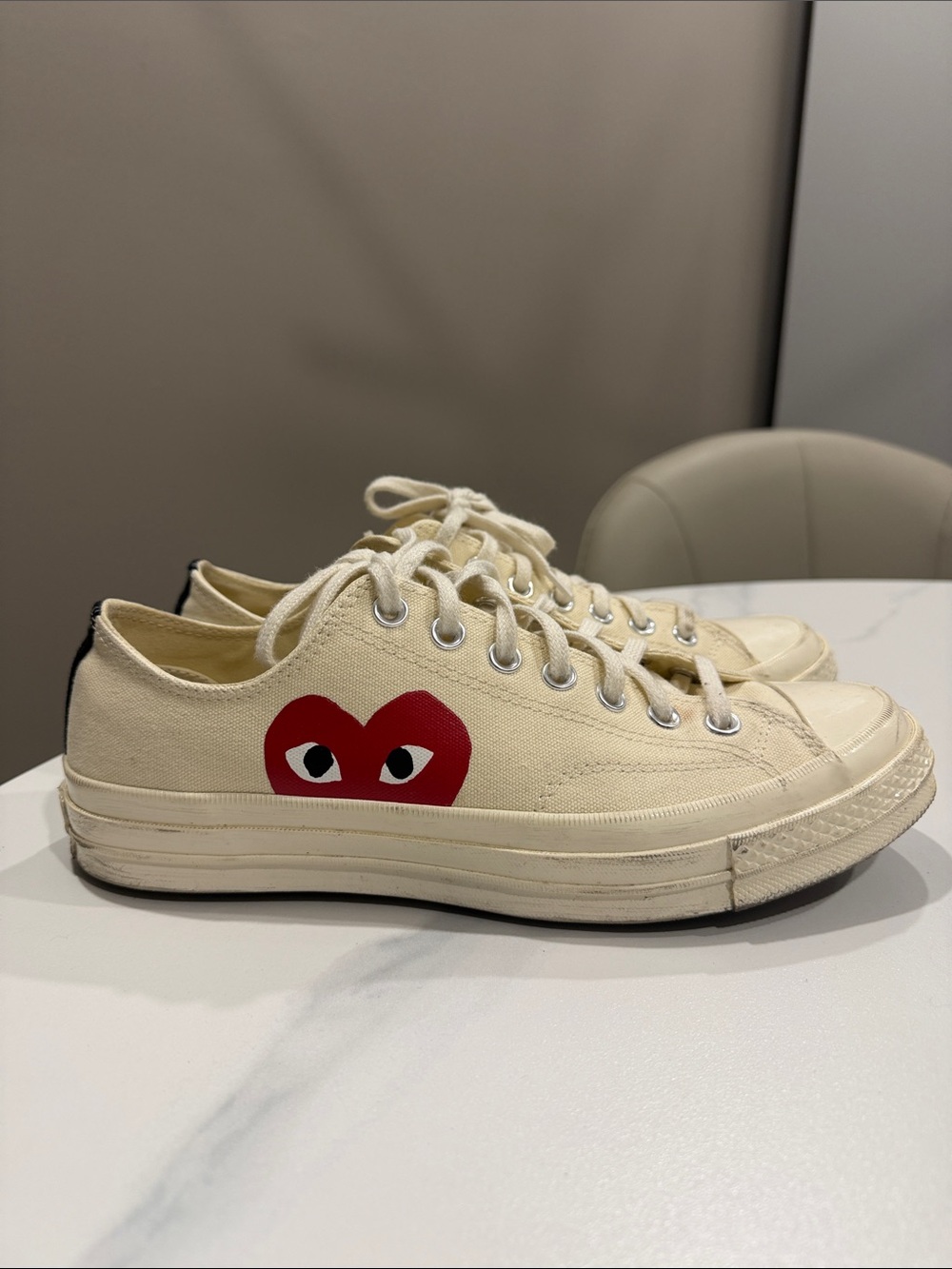 Converse Chuck Taylor Comme des Garcons PLAY Cream Canvas Low-Top Sneakers